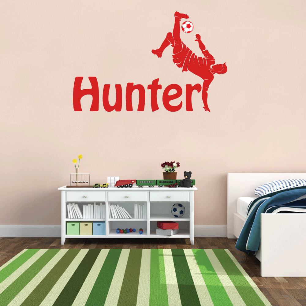 Soccer Chilena Personalized Name Wall Decal Vinyl Sticker - Image 3