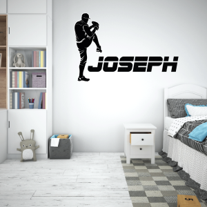 Baseball Pitcher Personalized Name Wall Decal Vinyl Sticker