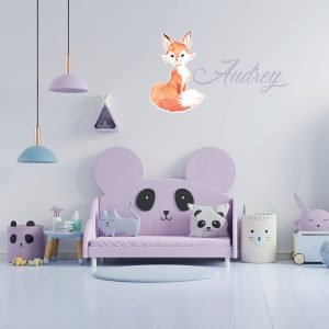 Fox Custom Name Wall Decal Vinyl Sticker