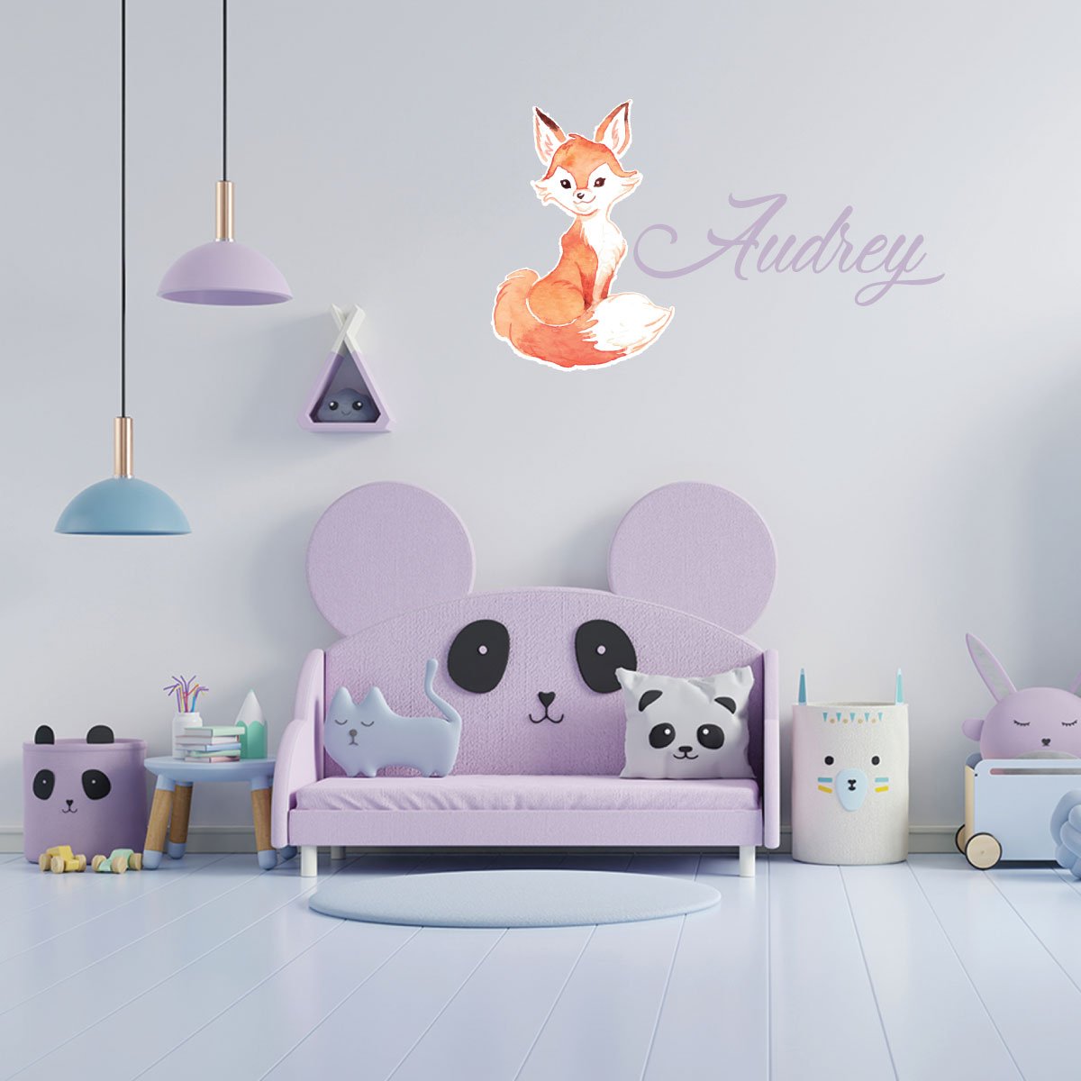 Fox Custom Name Wall Decal Vinyl Sticker
