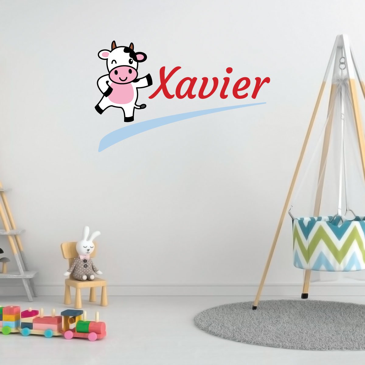 Cow Custom Name Wall Decal Vinyl Sticker - Image 2