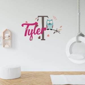 Owl Custom Name Wall Decal Vinyl Sticker