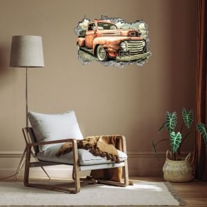 Old Truck 3D Art Wall Decal Vinyl Sticker