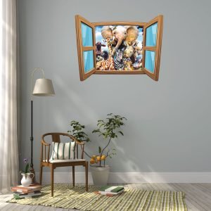 Zoo 3D Art Wall Decal Vinyl Sticker