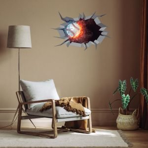 Baseball Ball 3D Art Wall Decal Vinyl Sticker
