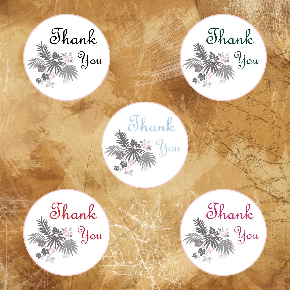 Bouquet of Flowers Thank You Vinyl Sticker - Image 2