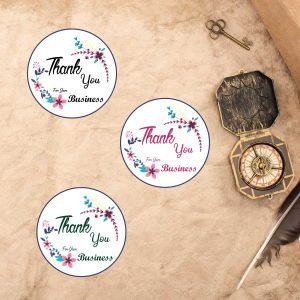Flowers Thank You Vinyl Sticker